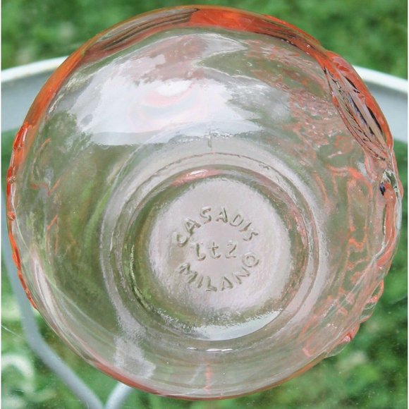 Jus de Fruits Casadis Milano Italy Pink Glass Bottle Decanter Stopper 1/2 Gallon - Picture 8 of 11